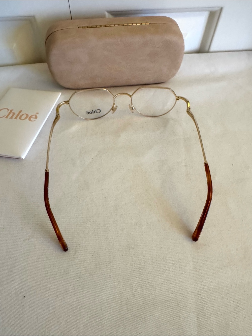Chloé CE2156 757 Gold Brown Metal Full Rim Eyeglass Frames 49-19 140 Italy - Picture 4 of 10